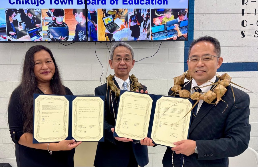 Jose Rios Middle School in Guam and Chikujo Town Schools in Japan Sign Historic Agreement